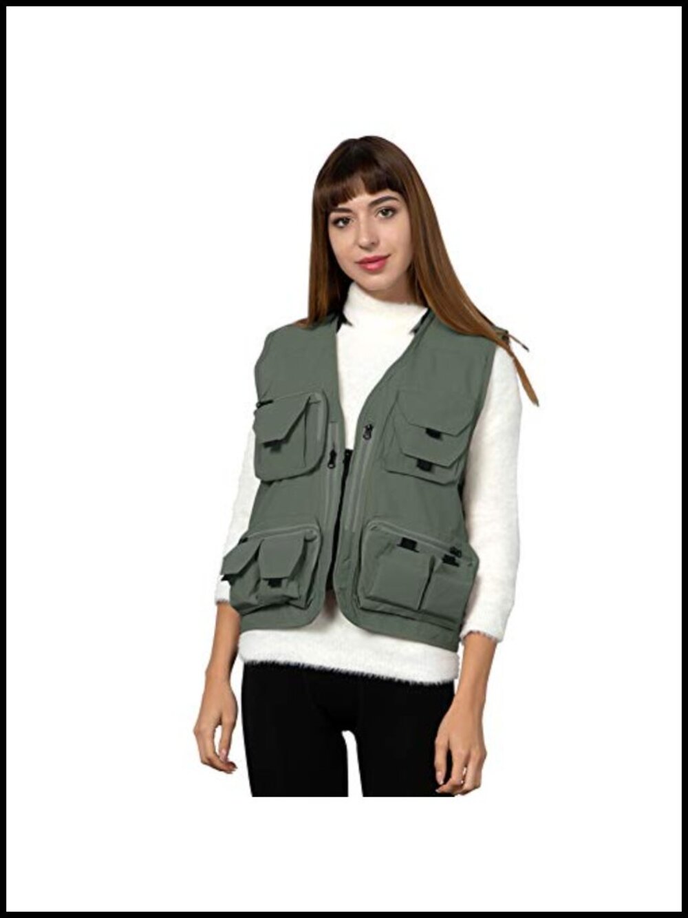 Women Breathable Outdoor Multi-Pocket Safari Fishing Travel Vest